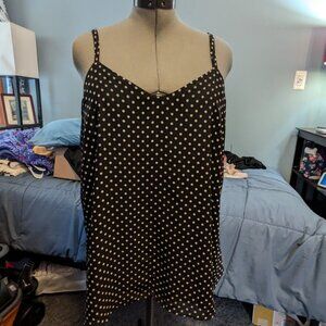 Torrid Swing Cami, Double Layer, black & white polka dots